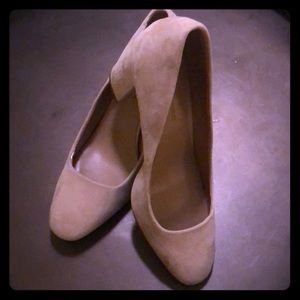 Tan Suede Banana Republic block heals